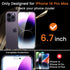 3+3 Pack Privacy Screen Protector for iPhone 14 Pro Max 6.7-Inch with Camera Lens Protector, Anti Spy Tempered Glass