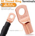Jeemiter 4 Gauge Wire, 50ft Copper Clad Aluminum, Primary Automotive Wire, Battery Cable with Lugs Terminal Connectors