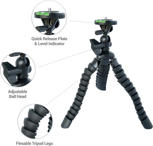 Focus 10-Inch Camera Flexible Spider Tripod