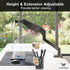 VYNTERA 1334 Setup Single Monitor Arm Desk Mount Adjustable Gas Spring Monitor Stand for Screens, Full Motion Swivel
