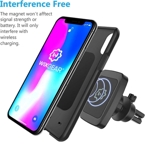 WixGear Universal Magnetic Phone Car Mount, Bite-Lock Air Vent Holder for Cell Phones with Swift-snap Technology