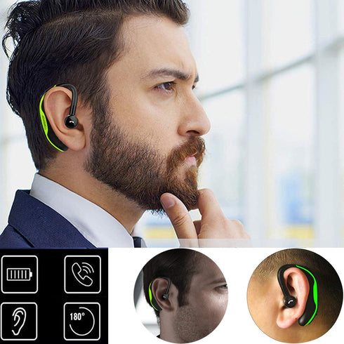 Wireless Earpiece Headset - Noise Cancelling Earbud, Long Talk Time, Handsfree Call, Compatible with Smart Cell Phones,