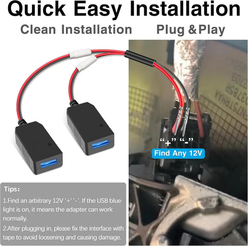 YQMAJIM Dashcam Power Adapter, Universal Dual DC Buck Converter 12V to 5V Hardwire Kit for Dash Cam