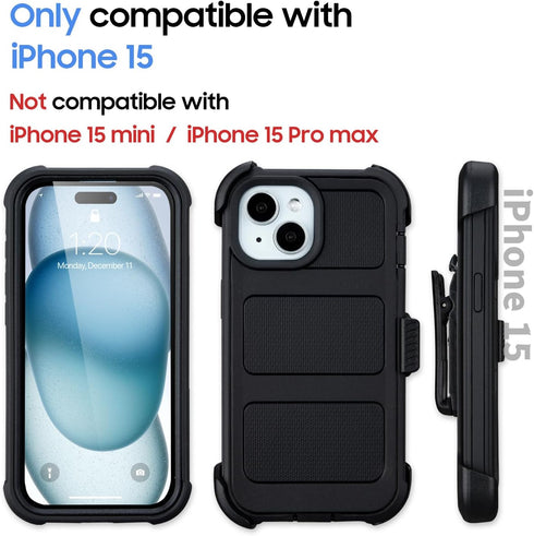 Saiboro 15 15 2 15Case Compatible with Defender iPhone Case with Clip,Holster with Kickstand,for Heavy Duty iPhone