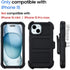 Saiboro 15 15 2 15Case Compatible with Defender iPhone Case with Clip,Holster with Kickstand,for Heavy Duty iPhone