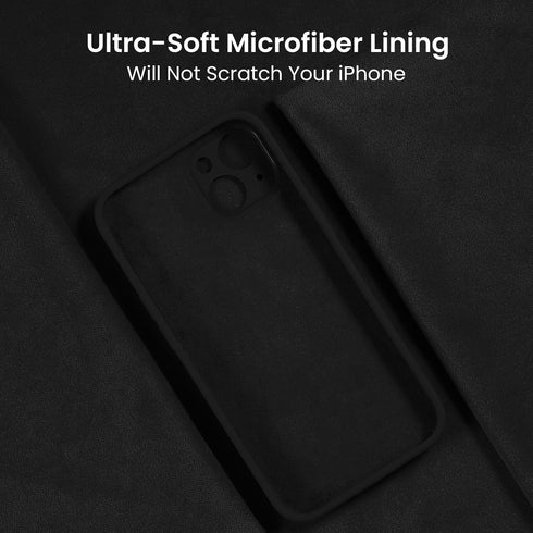 FireNova iPhone 15 Plus Case, Black Silicone with Camera Protection & 2 Screen Protectors, 6.7" Soft Microfiber Lining.