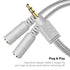 DUKABEL Headphone Splitter, AUX Splitter Cable for Headset, 3.5mm 2-Way Audio Splitter Y Cable for Headphones, Speakers