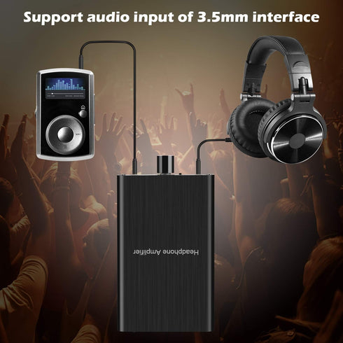 Headphone Amplifier with Bass Boost, Support 3.5mm AUX and Type-C for Mac, Phones, iPad, Xbox