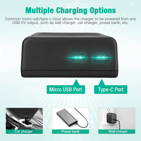 FirstPower LP-E8 Battery and Dual USB Charger Compatible with Canon EOS Rebel T2i, T3i, T4i, T5i, EOS 550D, 600D, 650D,