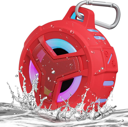 EBODA Bluetooth Shower Speaker, Waterproof IPX7 Portable with True Wireless Stereo, 2000mAh LED Light for Shower, Pool,