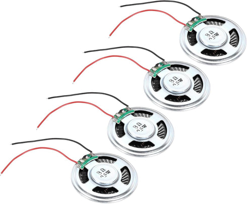 uxcell 4 Pcs 0.5W 8 Ohm Small Speakers Metal Shell Round Internal Micro