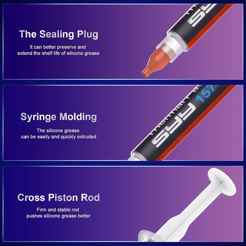 SYY Thermal Paste with Tool Kit, 3 Grams CPU Compound for IC/Processor/CPU/GPU/All Coolers, Easy to Apply