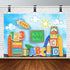 XUNJIN NO.1 Decor,8x6ft Back to School ABC Photography Background Globe Pencil Book Children Birthday Portrait Decor