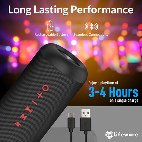 TKO Wireless Speaker, IPX5 Water Resistant, TWS, Built-in Rechargeable Battery, Portable USB Speaker for All Devices