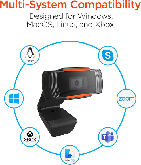 HyperGear 1080P HyperStream Webcam for PC and Laptop - USB HD Web Cam for Desktop Computer Camera, Streaming Camera