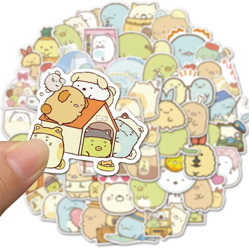 Kawaii Sumikko 50 Pcs Waterproof Removable Stickers, Stylish, Beautiful, Lovely for Boys and Girls, Durable Vinyl
