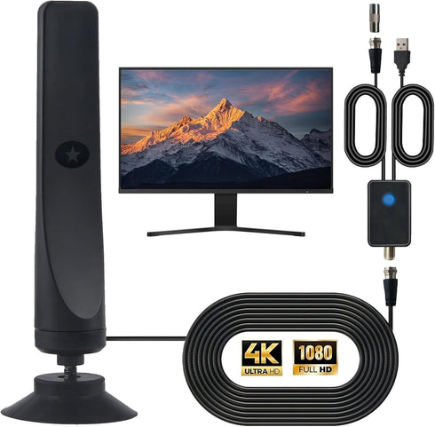Generic TV Antenna, HD Digital Antenna/Signal Booster with Crisp HDTV Display Remote, Indoor