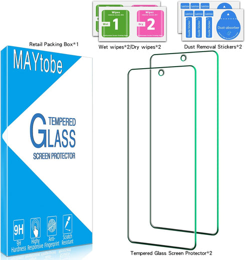 MAYtobe Tempered Glass Screen Protector for Motorola Moto G 5G (2022) - 2 Pack, Bubble Free, Case Friendly, Easy Install
