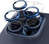 Glitter Camera Lens Protector for iPhone 15 Pro/Pro Max, Clear Acrylic Plus Aluminium Alloy Ring, 9H Tempered Glass
