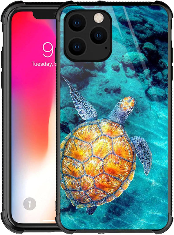 CARLOCA Sea Turtle Pattern Case for iPhone 13 Mini, Design for Girl Boy Shockproof Anti-Scratch Case for iPhone 13 Mini
