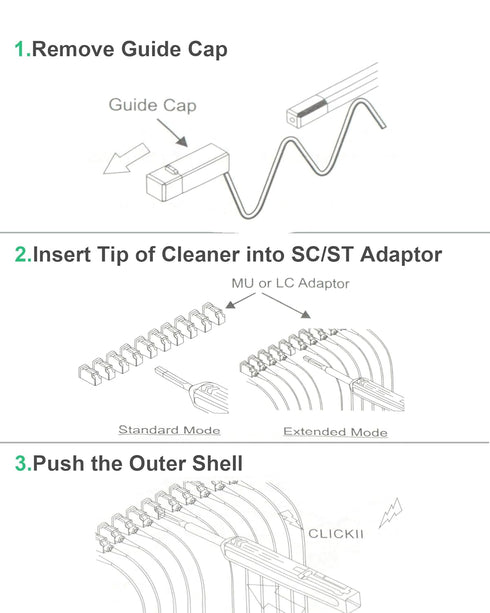 Fiber Optic Cleaning Pen, One Click Fiber Cleaner for SC/FC/ST 2.5mm Ferrule Connectors, Over 800 Uses with Case