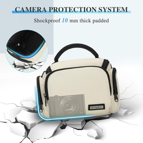 G-raphy DSLR Crossbody Camera Bag with Removable Strap for Accessories, Beige
