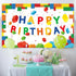 chiazllta 71 43 Building Blocks Happy Birthday Banner Colorful Blocks Birthday Party Decorations Backdrop Photography