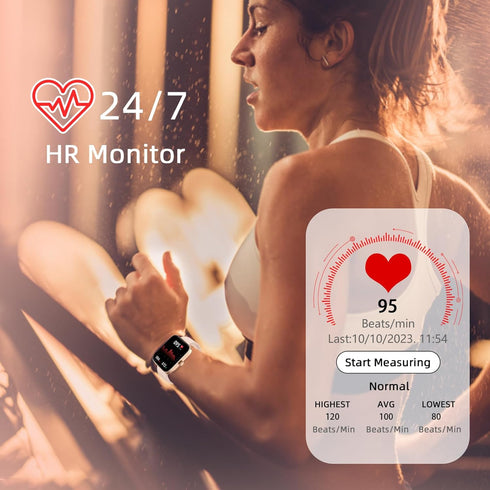 Smart Watch for Women Men, IP68 Waterproof Smartwatch with Blood Oxygen, Heart Rate, Sleep Monitor, Answer/Dial Call