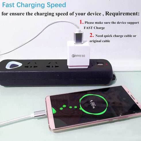 Quick Charge 3.0, 18W USB Wall Charger QC 3.0 Adapter 3A Fast Charger Compatible with iPhone 12, 11 Pro, X, XR, XS Max,