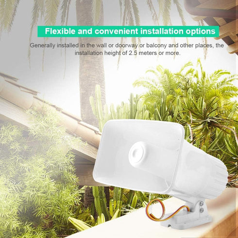 Tosuny Alarm Siren, 150 dB DC12V Dual Tone Wired Horn Speaker for Home Security, Gas Leakage, Infrared Alarm Equipment