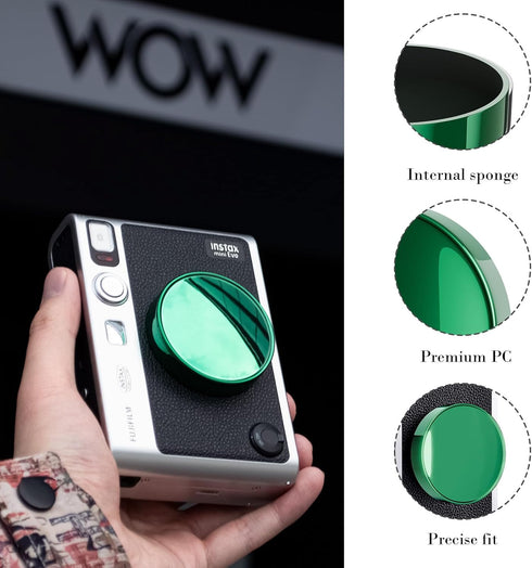 Rieibi Lens Cap for Fujifilm Instax Mini Evo, Accessories with Anti-Loss Rope, PC Material Mini Evo Lens Cover