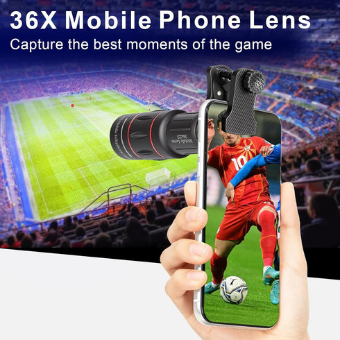 MoYinG 36X Telephoto Lens Kit for iPhone and Android Cell Phones, Long Focus Telephoto Phone Lens with Universal Clip