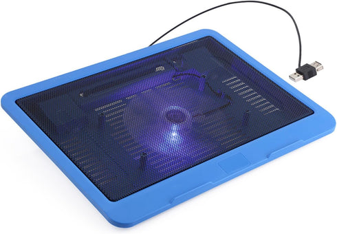 Portable Quiet Laptop Cooler Cooling Pad Stand with USB for 14 Inch Below Notebook (Blue)