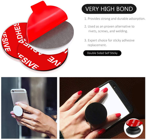 AZXYI Very High Bond Sticky Adhesive Replacement Kit, 12 Pack, 1.4 inches Double-Sided Stickers for Socket Base