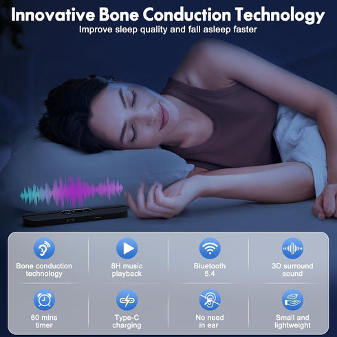 Innonew 10 Pillow Speakers for Sleeping, Mini Portable Bluetooth Bone Conduction Under Pillow Sleep Speaker with Stereo