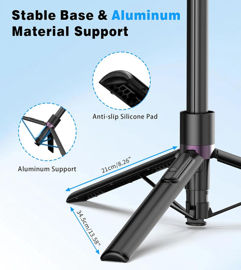 umaakyat 68" 360 Magnetic Selfie Stick Tripod for iPhone,Portable Cell Phone Tripod Stand for Magsafe with Rechargeable