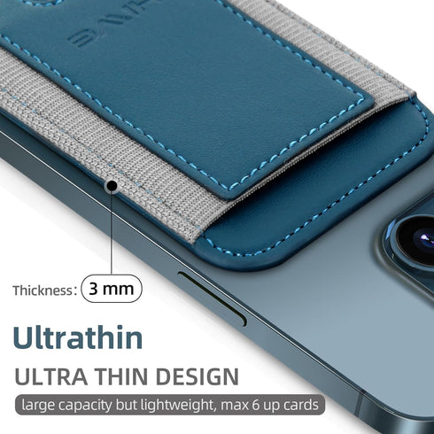 HiWe for MagSafe Wallet, Magnetic Card Holder for iPhone 15/14/13/12 Series, Slim Leather Wallet, RFID Blocking