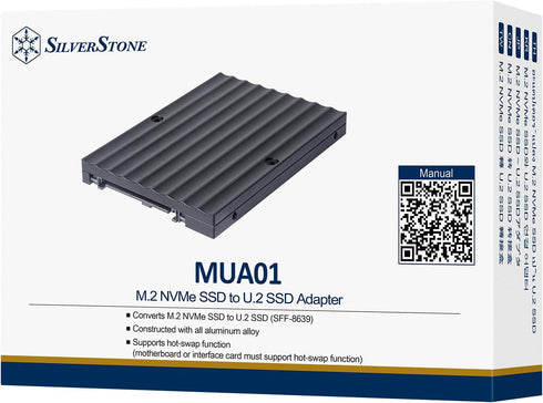 SilverStone Technology MUA01 M.2 NVMe SSD to U.2 SSD Adapter, SST-MUA01B