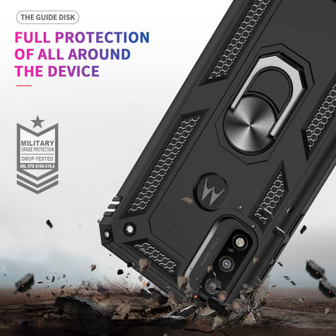 LeYi Military-Grade Phone Case for Moto G Play 2023/G Pure/G Power 2022, with 2 Pcs Screen Protectors (Black)
