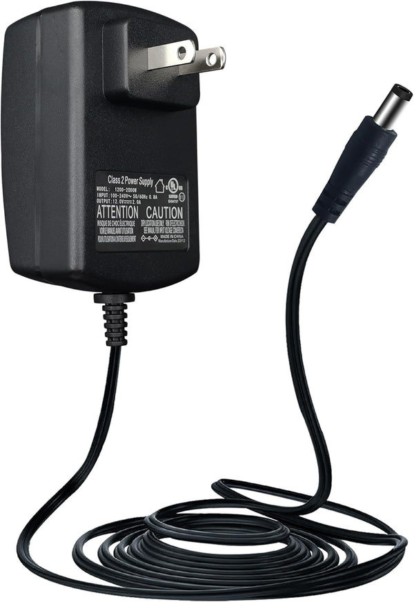UL Listed 12V 2A 10ft Power Supply Adapter, 12Volts 2000mA AC Adapter Charger for LED Strip Light, BT Speaker
