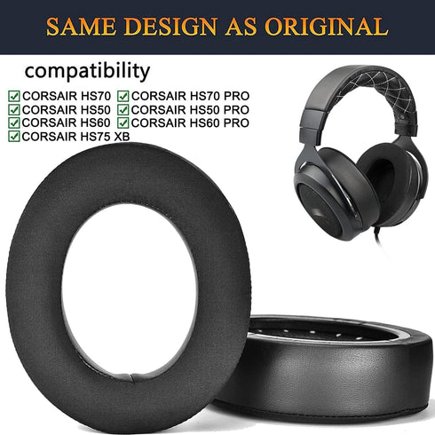 HS60 Cooling-Gel Ear Pads Cushions Replacement for Corsair HS75 XB HS70/Pro HS60/Pro HS50/Pro Gaming Headset
