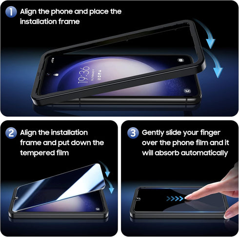 UniqueMe Privacy Screen Protector for Samsung Galaxy S23 Plus, 9H Tempered Glass, Ultrasonic Fingerprint Compatible,