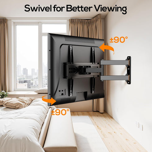 IWORKBOARD 40 43 50 55 inch 32-65 inch 80 lbs,VESA 400x400mm, Full Motion Corner TV Wall Mount for Most Flat & Curved