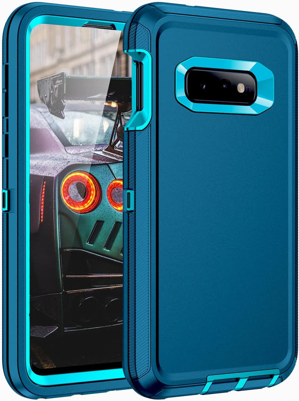 Galaxy S10e Case for Samsung, Shockproof Dustproof 3-Layer Heavy Duty Protection Cover, Turquoise