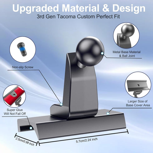 Kaishengyuan 2016-2023, 3rd 20x Magnetic Car Phone Holder for Toyota Tacoma Gen Tacoma Dashboard Clip Cell Phone