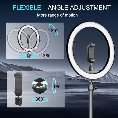 SHSY LVSEZM 10" 10" 60" 3 Selfie Ring Light with Stand and Selfie Stick, Color Light Adjustment Suitable for Phones