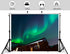 KeyWork 10x7ft Green Northern Lights Cabin Backdrop Arctic Night Sky Scene Photography Background for Winter Event Home