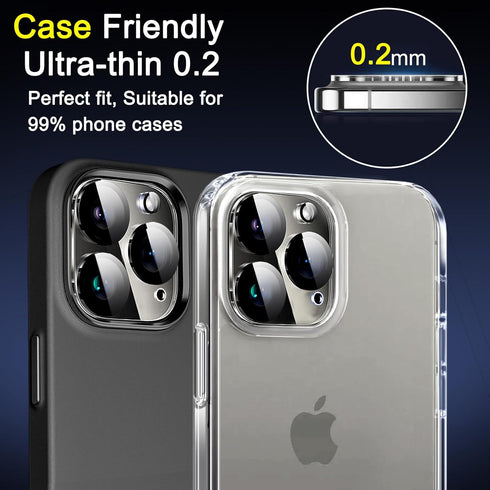 Ferilinso 6 Pack Camera Lens Protector for iPhone 16 Pro Max/iPhone 16 Pro, Tempered Glass