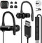 USB Headset with Microphone for PC, 8.2Ft Cord, Wired Earbud Over Ear with Hook, Stereo Noise Cancelling for Laptop