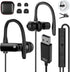 USB Headset with Microphone for PC, 8.2Ft Cord, Wired Earbud Over Ear with Hook, Stereo Noise Cancelling for Laptop